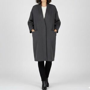 AYRTIGHT Charcoal Wool Blend Cocoon Coat Size S